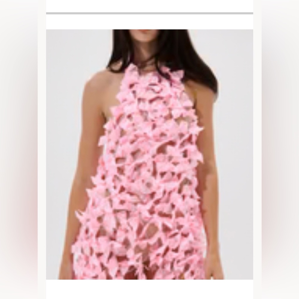 Pink Floral Mesh Dress